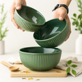 The Deluxe Creations Green Ceramic Bowl Set – Set of 3 (850ml, 500ml, 250ml)